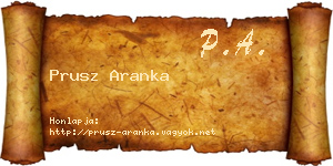 Prusz Aranka névjegykártya